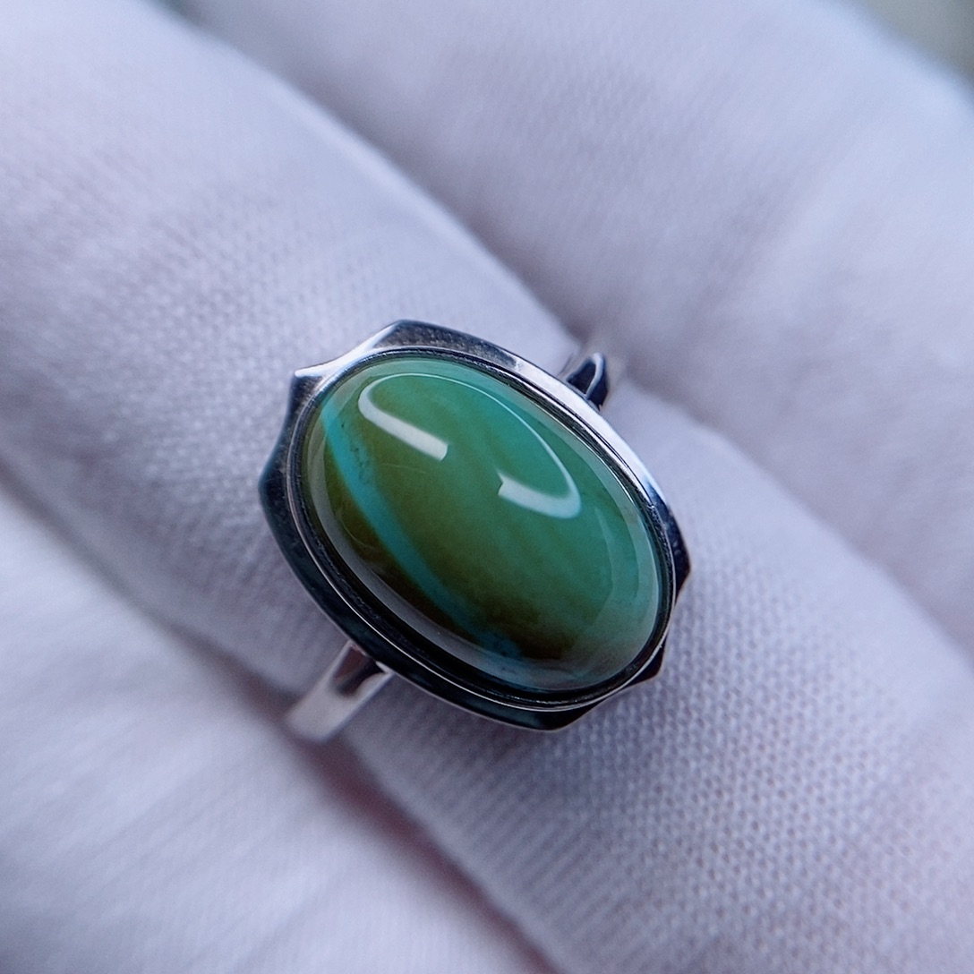 绿松石戒指银S925镶嵌