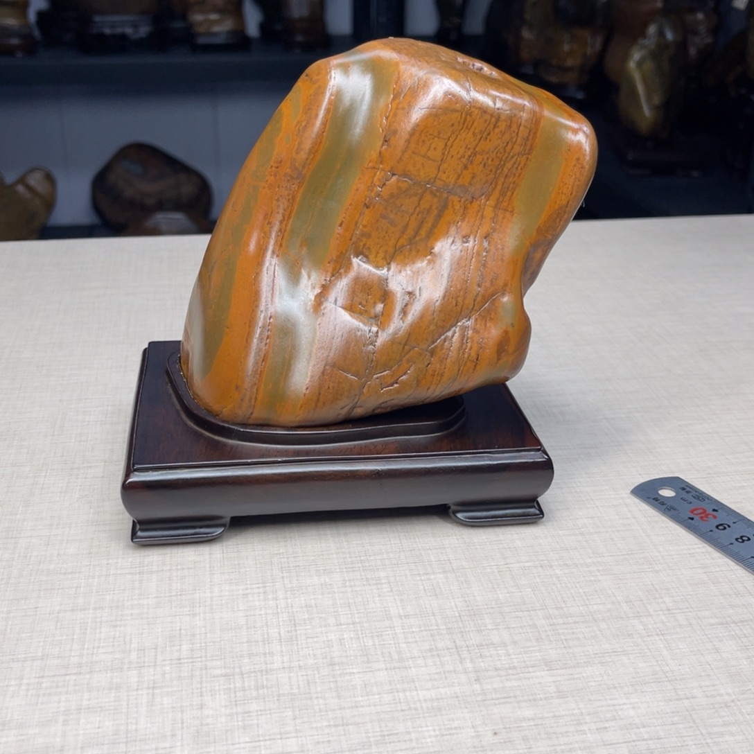 石材广西大化彩玉石配底座