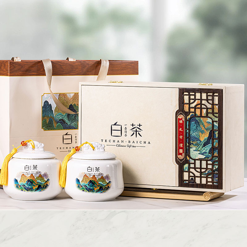 正宗特产白茶明前高山绿茶罐装高档礼盒装节日送礼长辈伴手礼