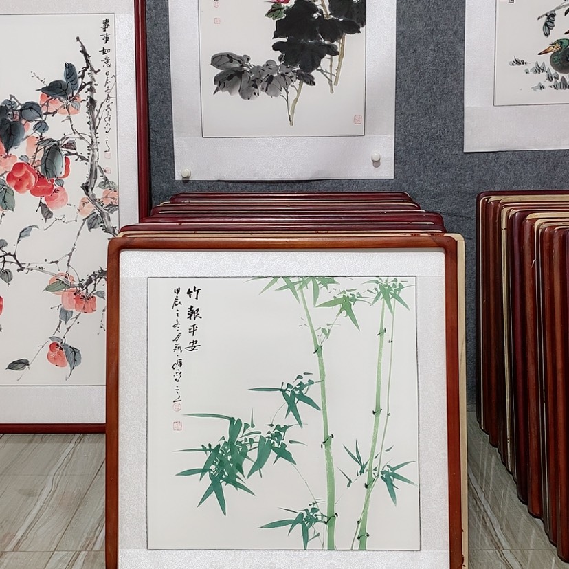 【闪购商品】国画书画作品带框65×65厘米