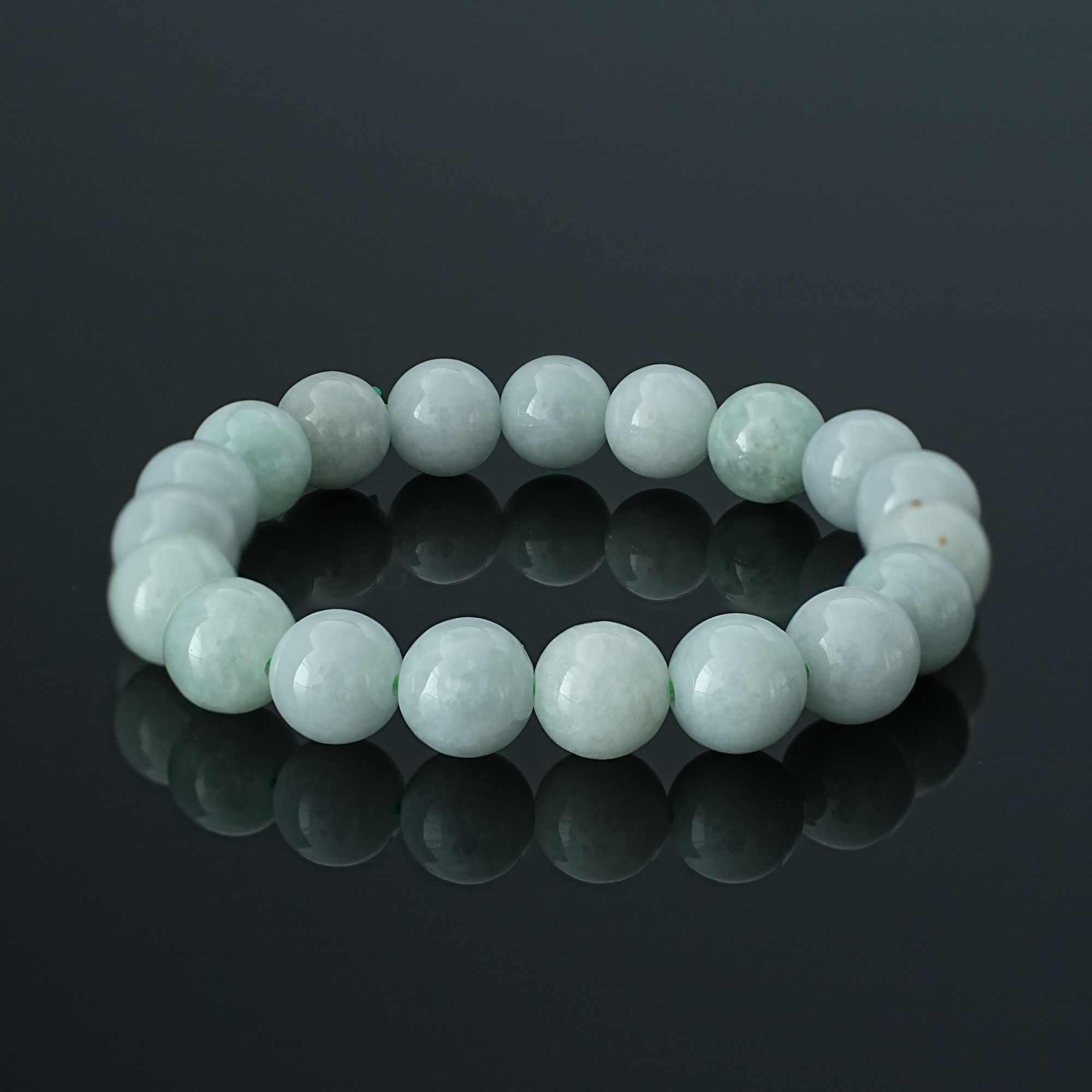 CHX031 翡翠A货 冰糯种浅绿翡翠手串