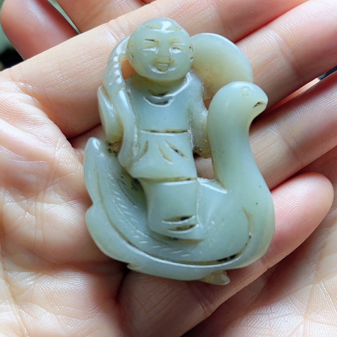 白玉菩提吊坠摆件