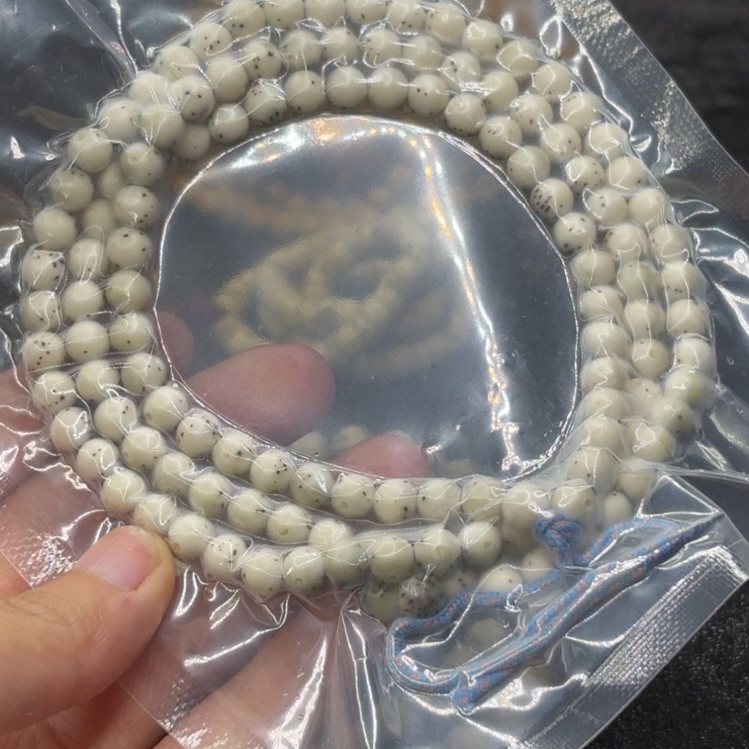 星月菩提吊坠6mm圆珠月通体留白