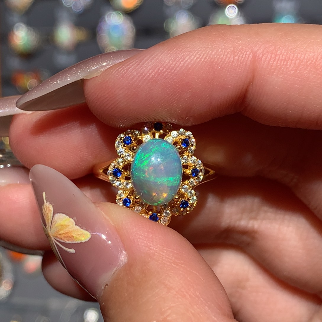 欧泊欧泊戒指y银S925镶嵌