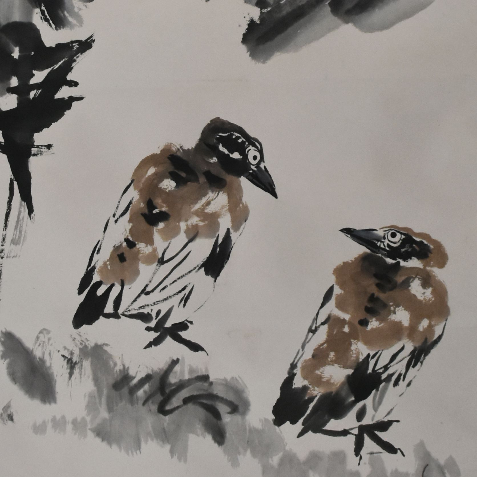 HM7031 梁老师 双栖 95x56cm 纸本立轴