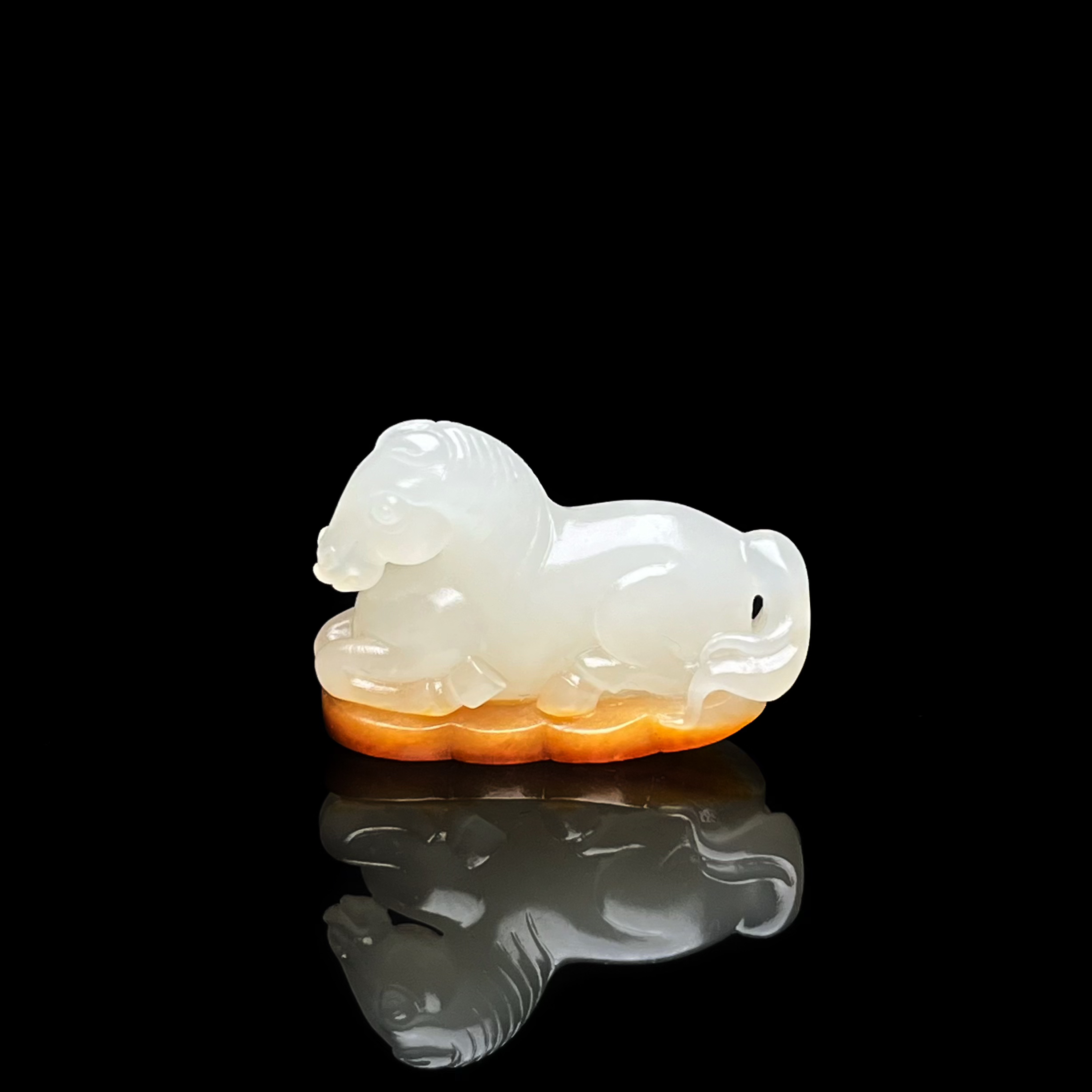 【马上来财】新疆和田玉 红皮俏色 圆雕小马 挂件4.8克