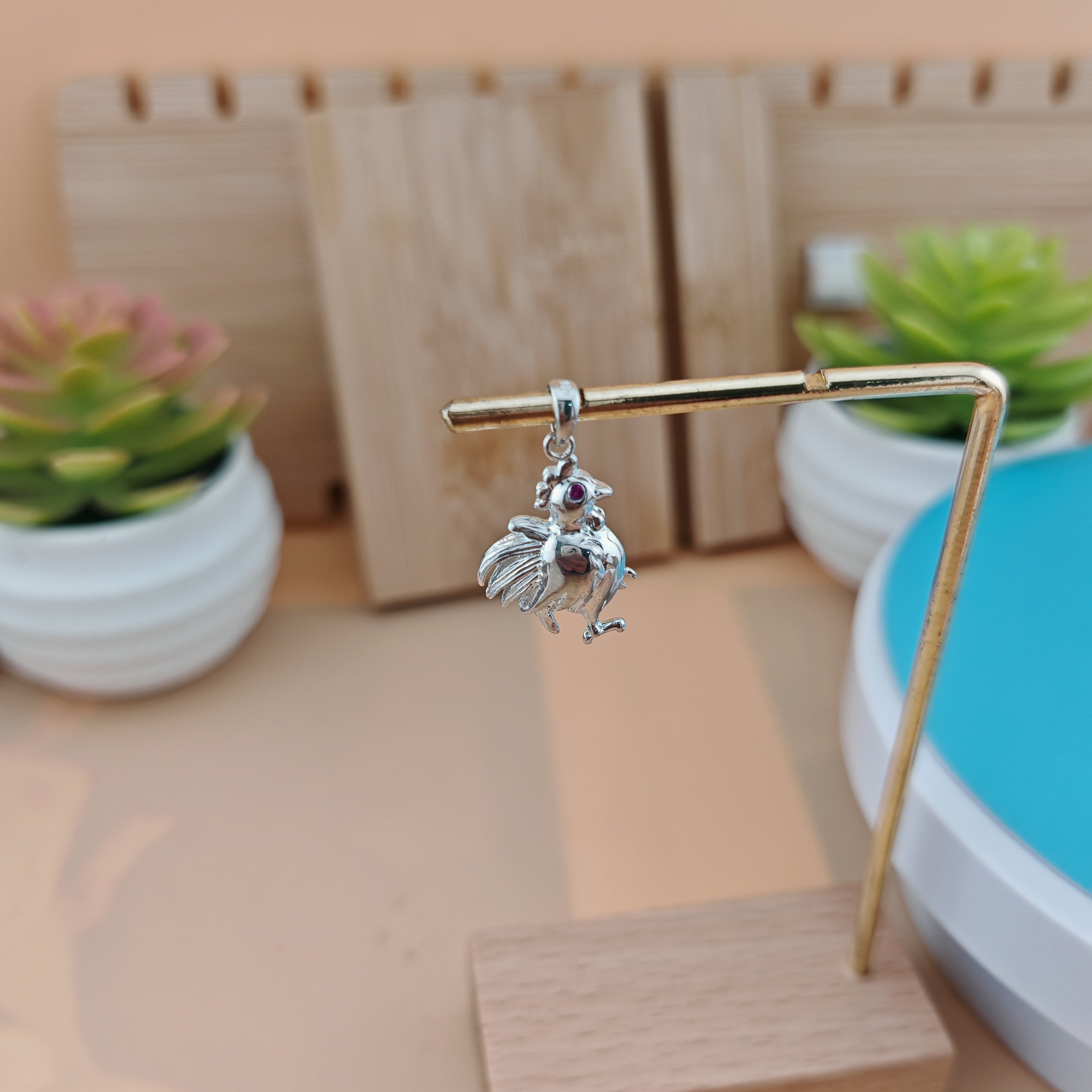 吊坠925银 纯银生肖鸡灵动百搭银制品饰品民族风做旧首饰配饰时尚