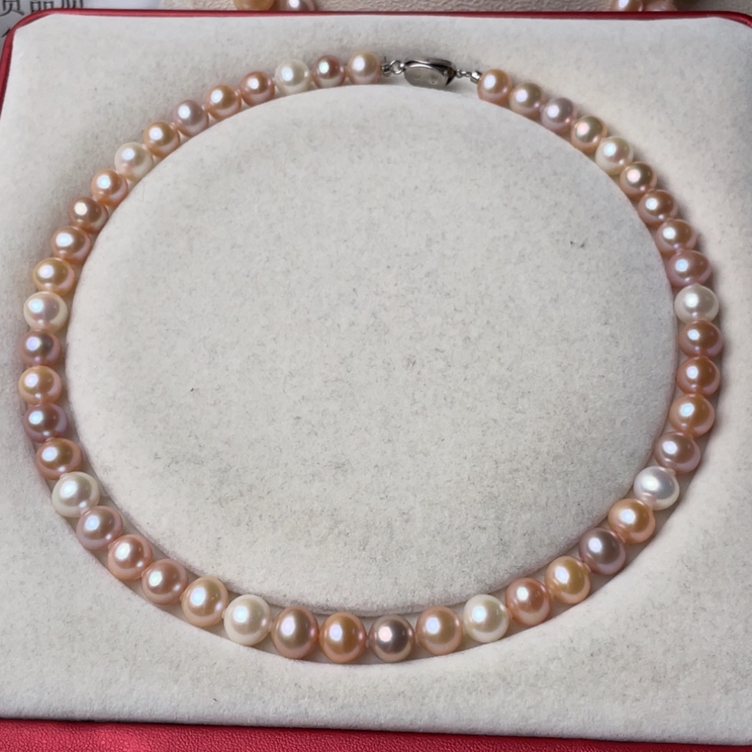 颈饰银S925镶嵌淡水珍珠8.5-9.5mm无核无暇