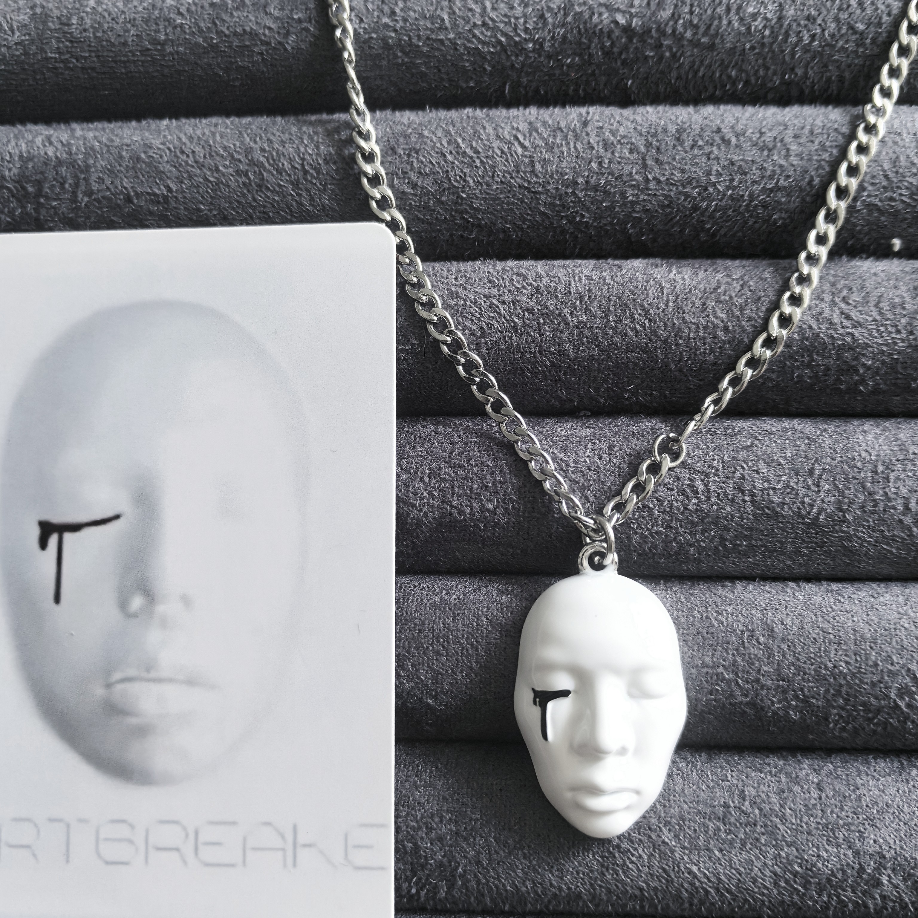 吊坠925银 权志龙经典白脸专S925吊坠项链50＋5钛钢链子