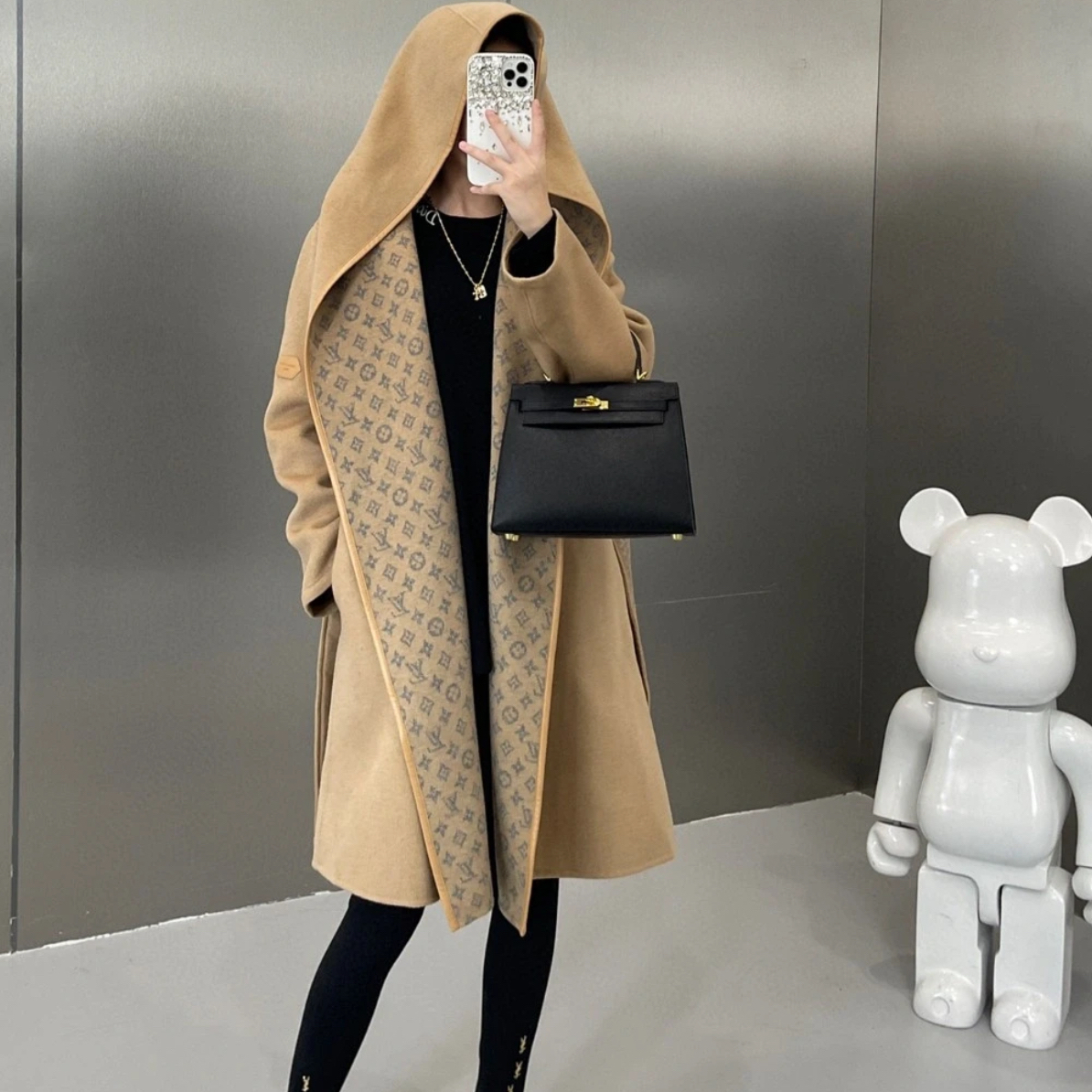 未使用 LouisVuitton/路易威登 卡其色大衣外套 32码
