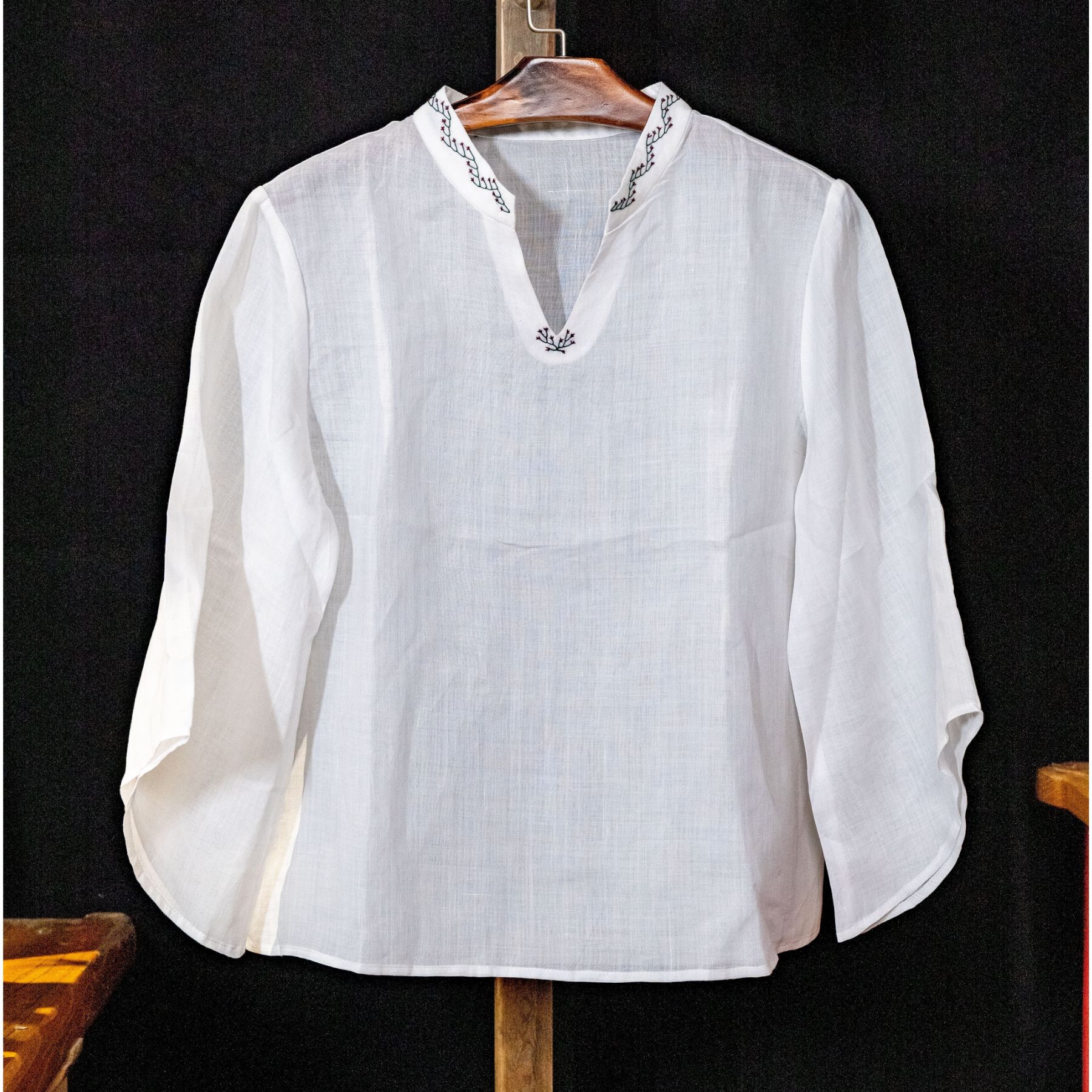 【宠粉福利】打底苎麻小衫上衣气质国风新中式长袖女装白色衬衫衬衣