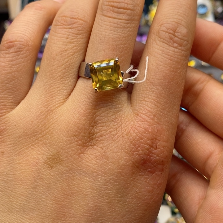 水晶戒指银S925镶嵌天然水晶戒指