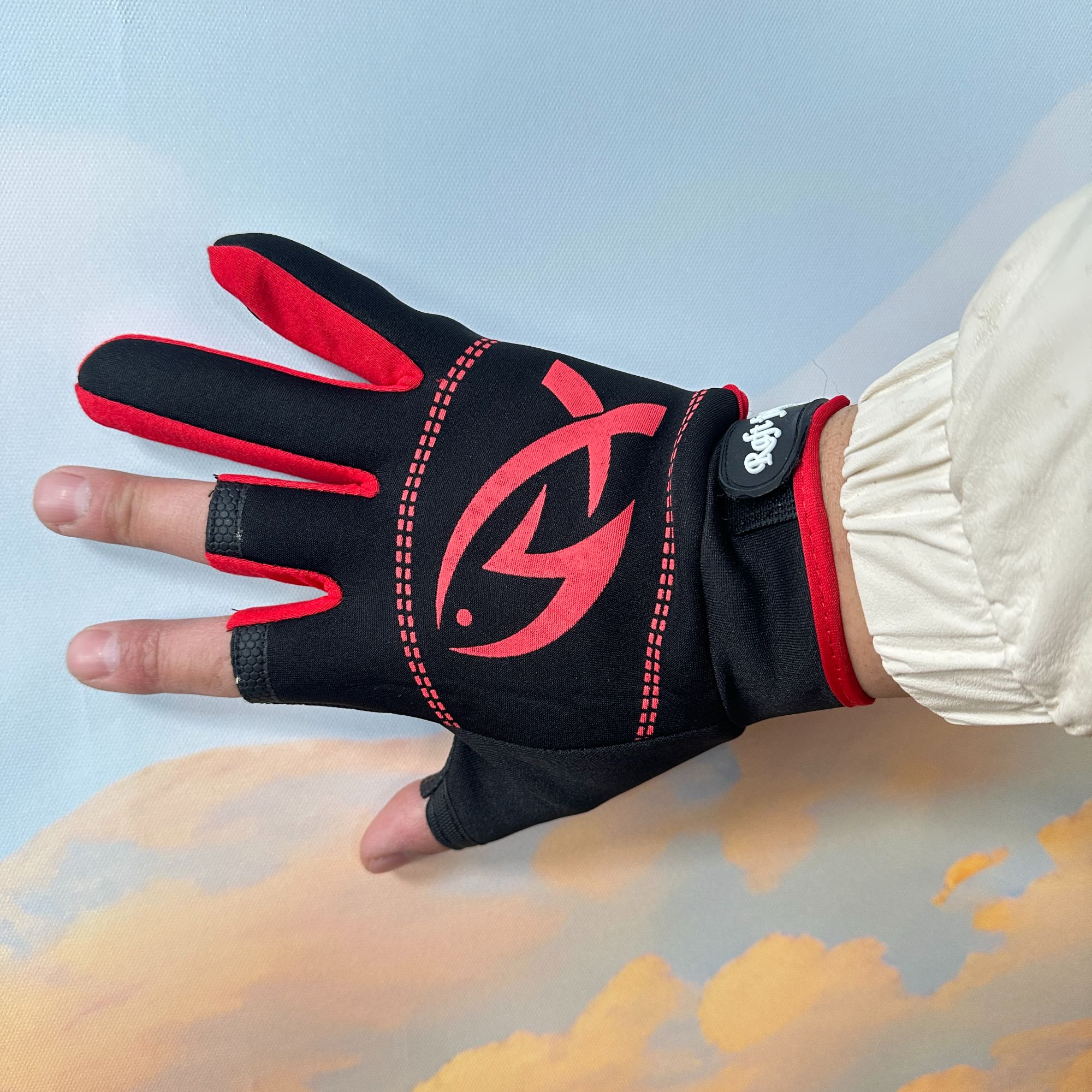 鲫鱼大叔同款传统钓手套冬季加厚防滑钓鱼手套露三指防水防刺