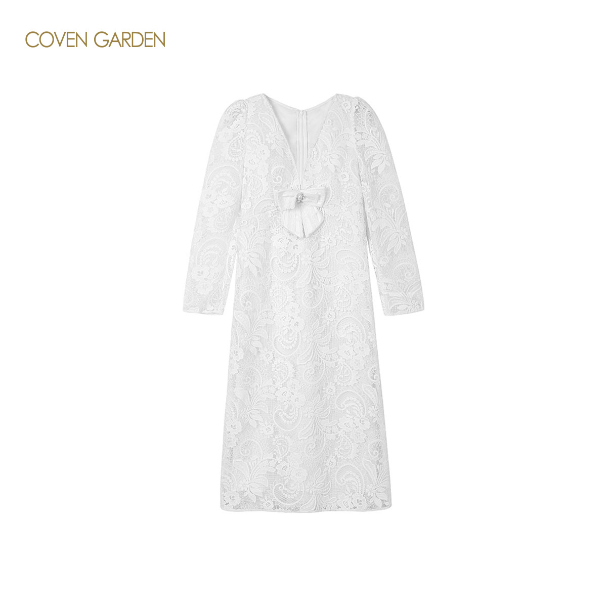 【媛媛女王专享】哥文花园V领珍珠法式刺绣连衣裙CTA3086330