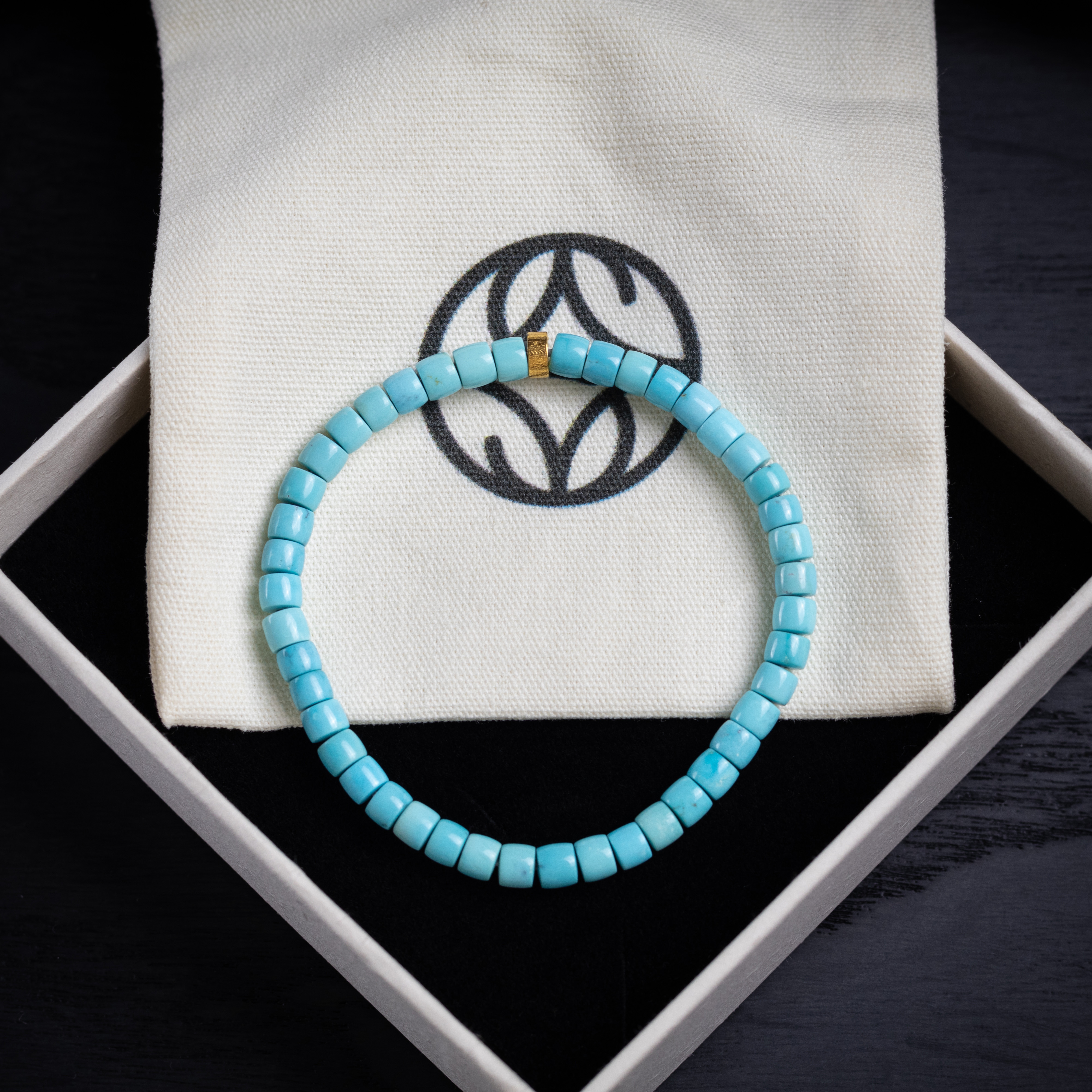 禾奕天然绿松石4.5mm直切手串单圈湖北原矿高瓷釉复古经典优雅