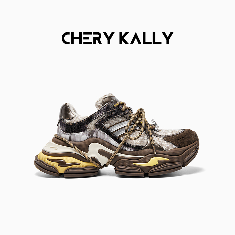 CHERY KALLY厚底透气老爹鞋时尚休闲鞋女鞋增高运动鞋963LD5643