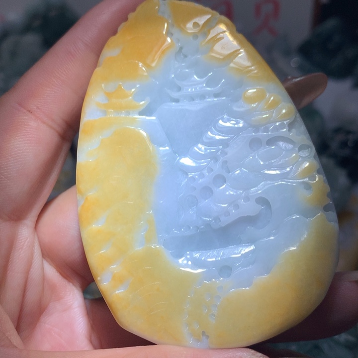 翡翠未镶嵌颈饰保真天然A货翡翠