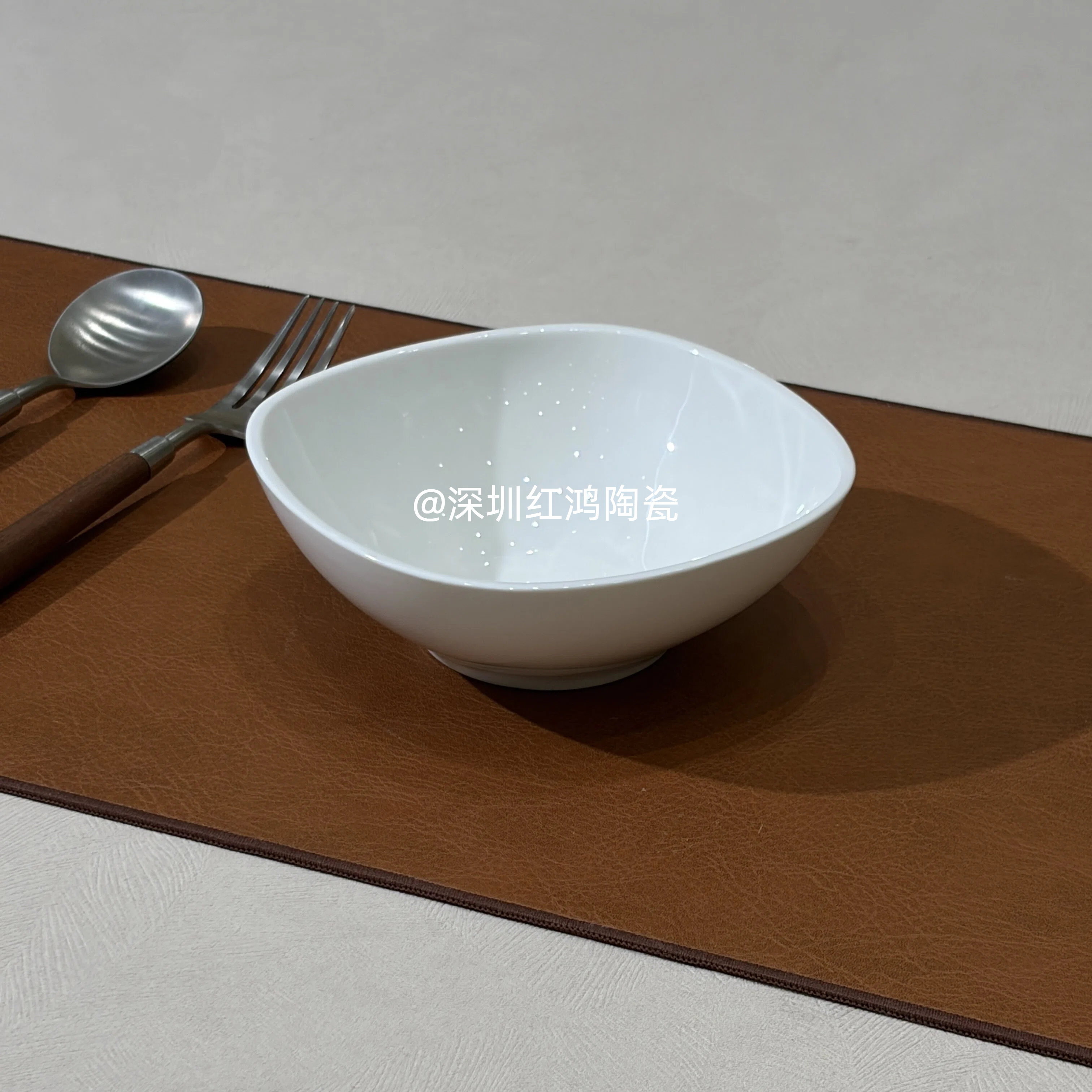 深圳红鸿 6英寸正方形碗高端星级餐具四方碗