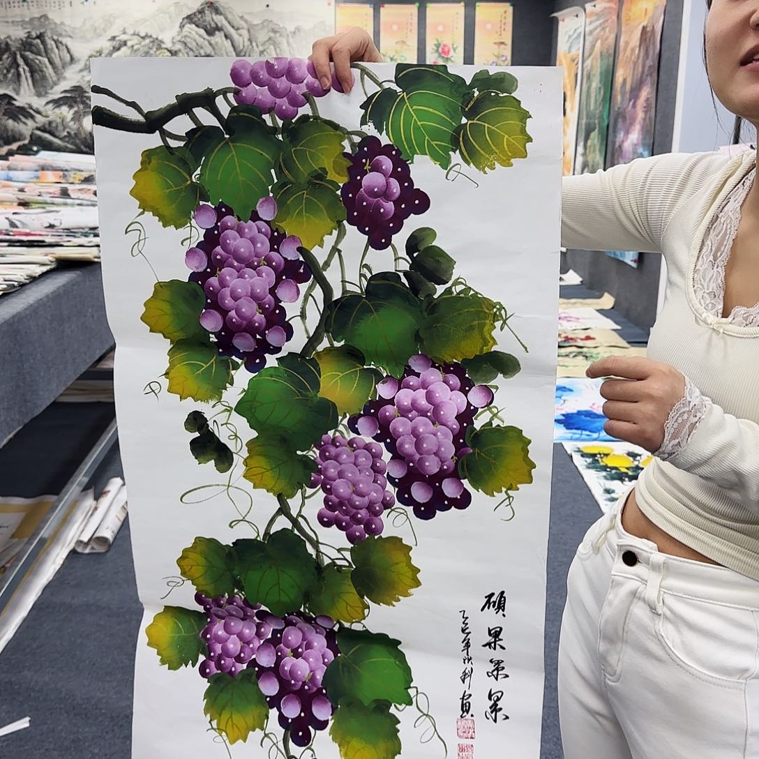 国画作品小姐姐放漏中