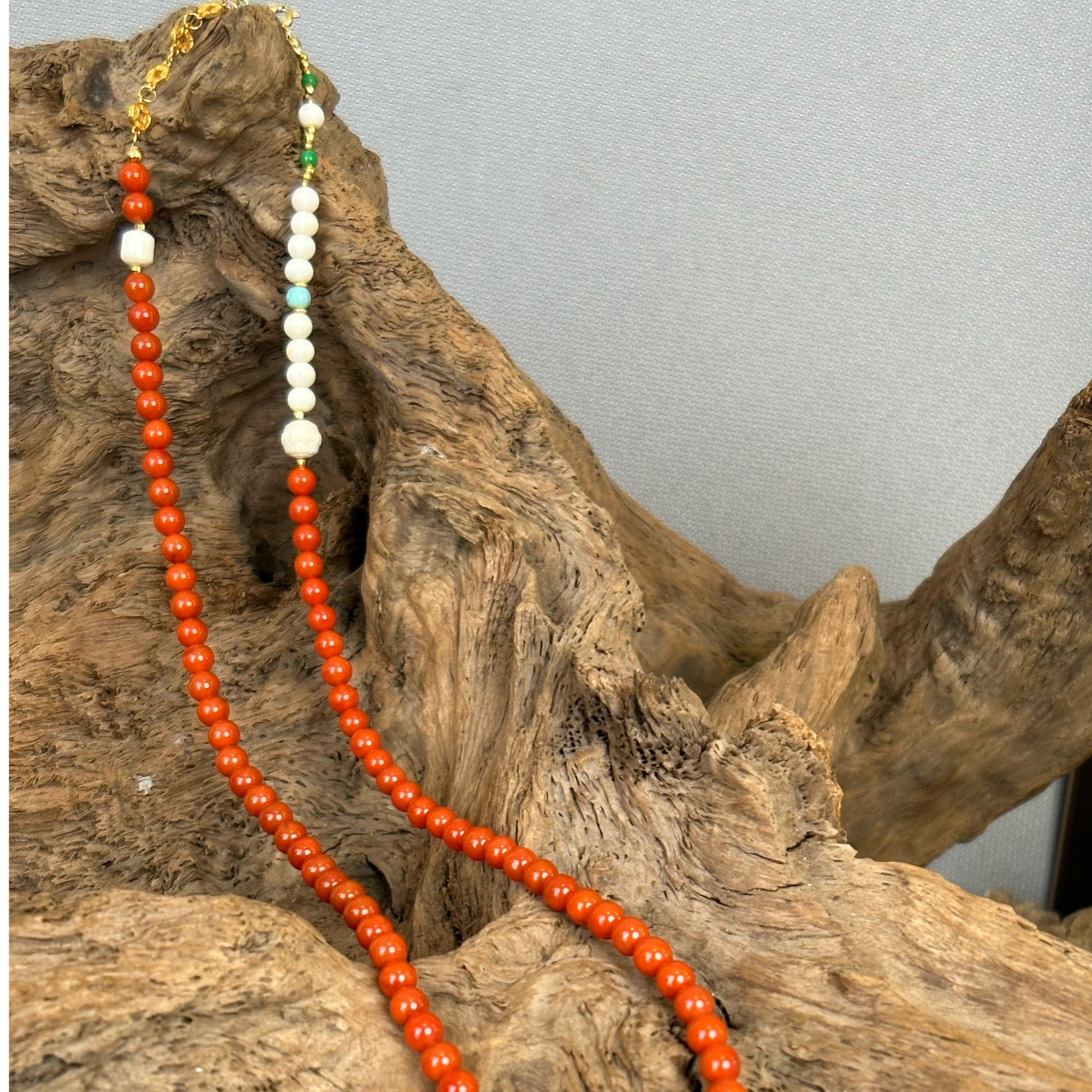 【D-Garden】S925南红牙白项链小众饰品轻奢百搭红色项链