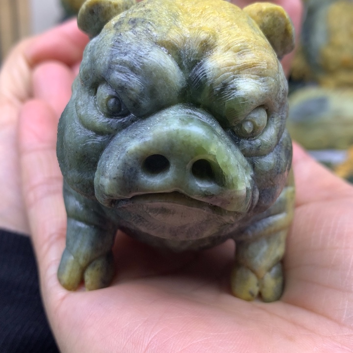 【闪购商品】岫岩河磨玉（透闪石质玉）手把未镶嵌独***关