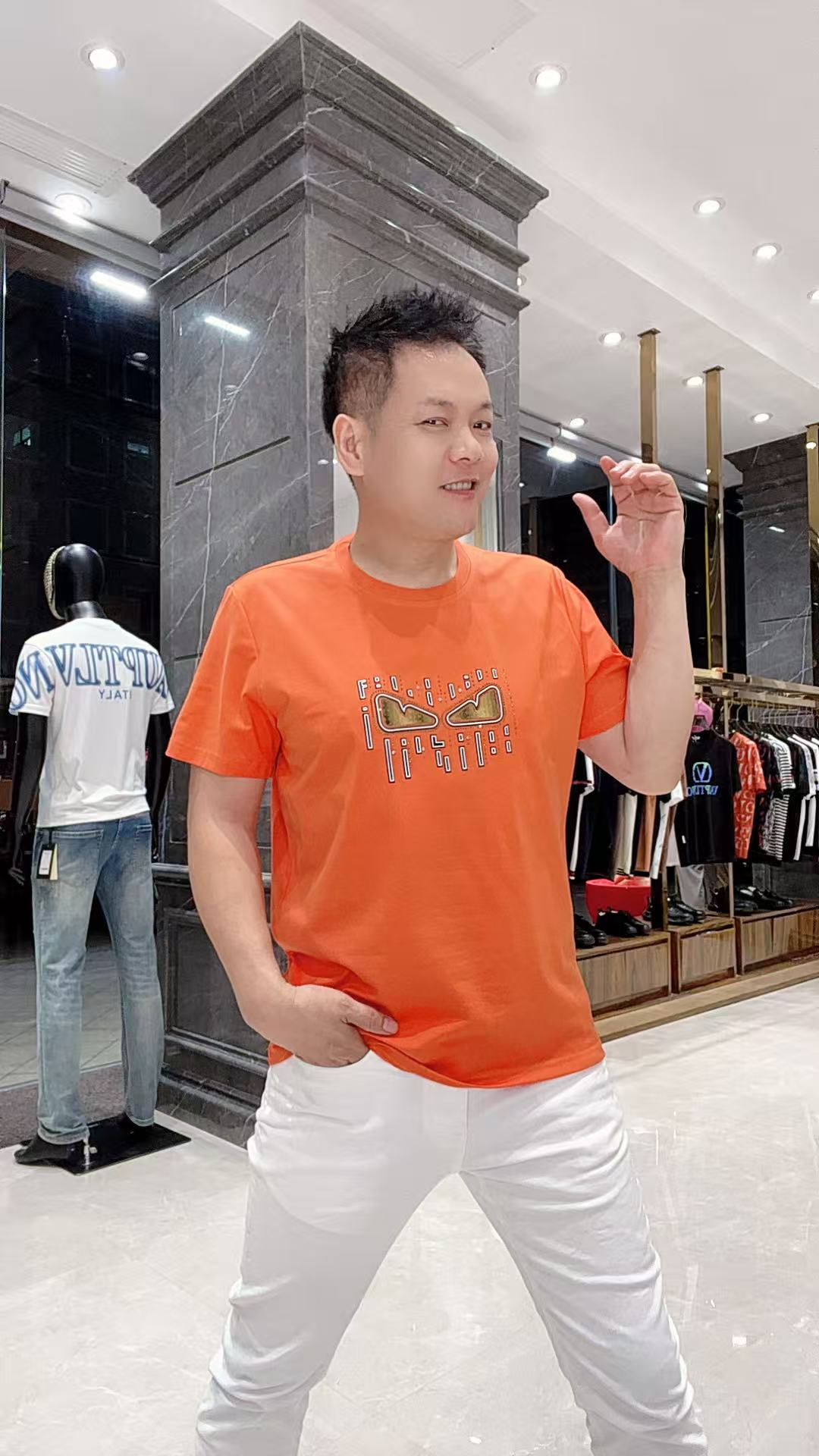 649夏季新款男士欧货时尚双丝光棉短袖