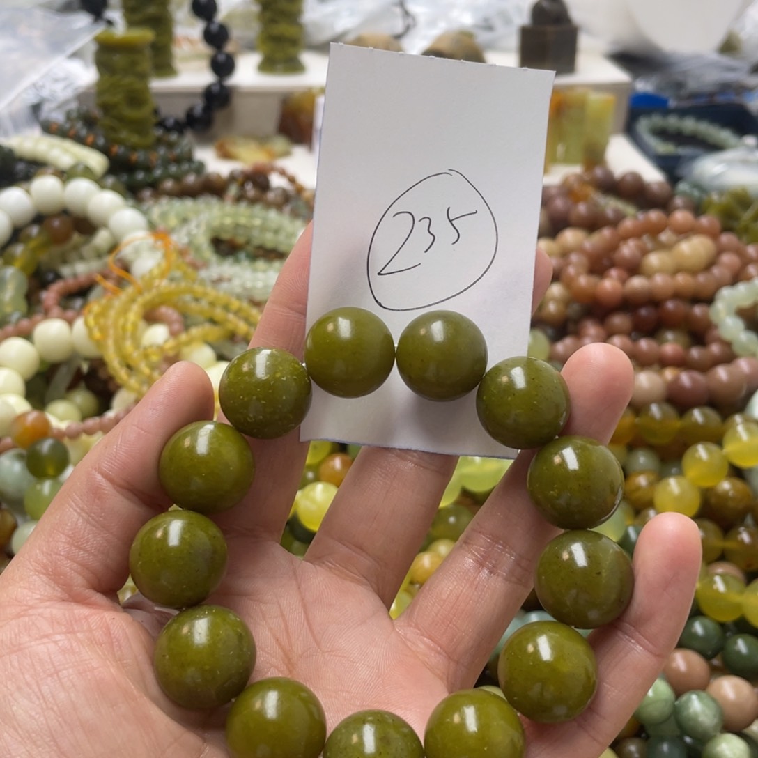 蛇纹石玉手链合金