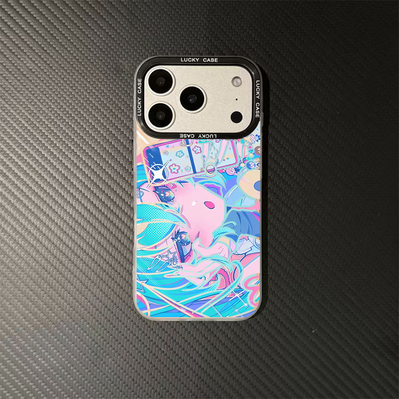 初音未来手机壳镭射渐变适用于苹果华为荣耀小米VIVOPPO一加4