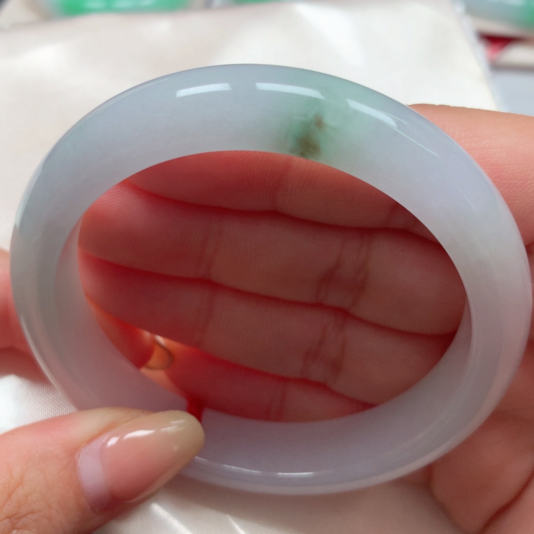 翡翠未镶嵌手镯59冰冰清爽