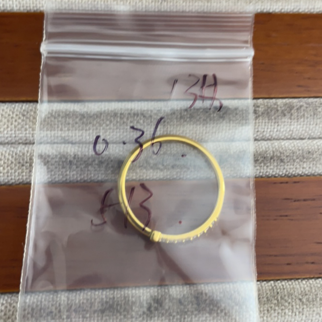 克重0.36 13号 T字6D戒指 足金999