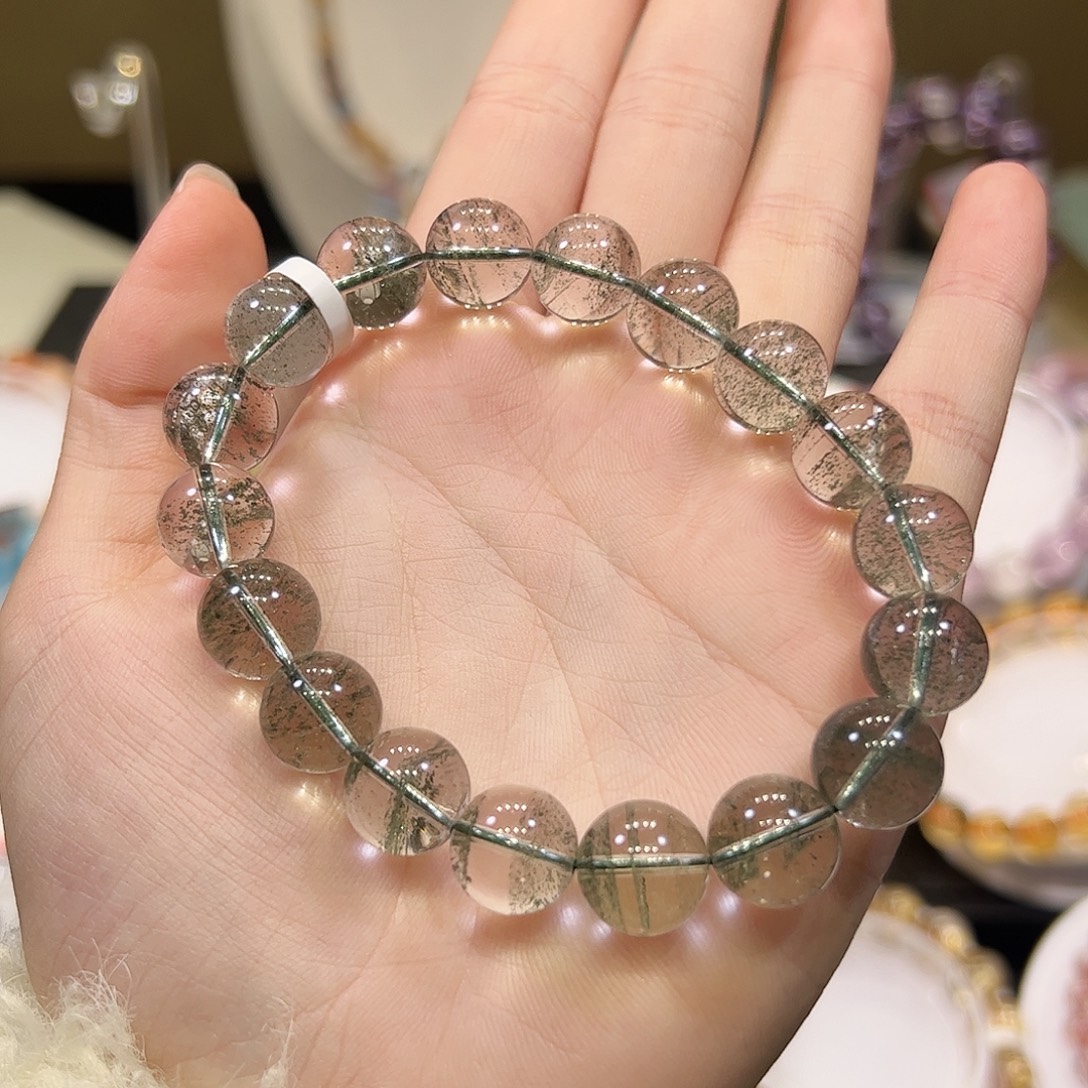 未镶嵌水晶手串绿幽灵千层满天星11+