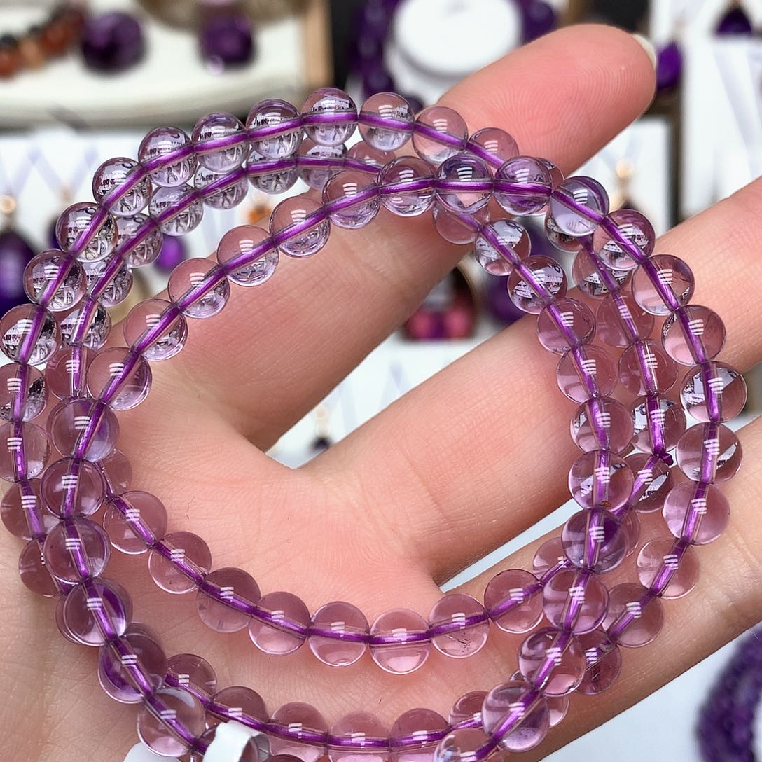 紫晶多圈手串玻利维亚未镶嵌