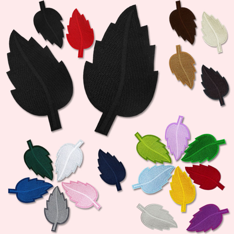 衣服免缝自粘补丁贴小号刺绣叶子布贴衣服破洞修复修补补贴