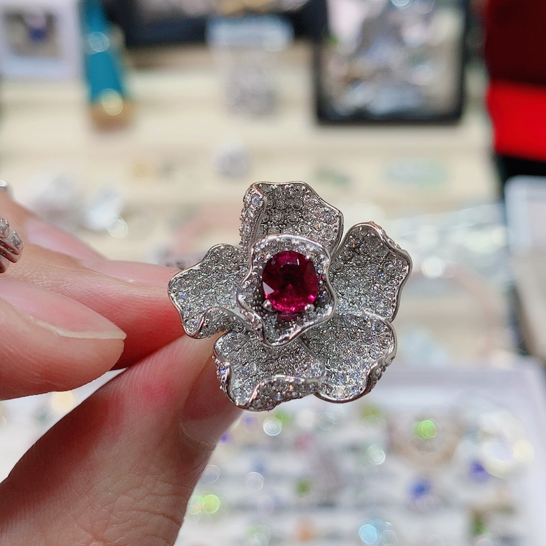 碧玺戒指戒指银S925镶嵌