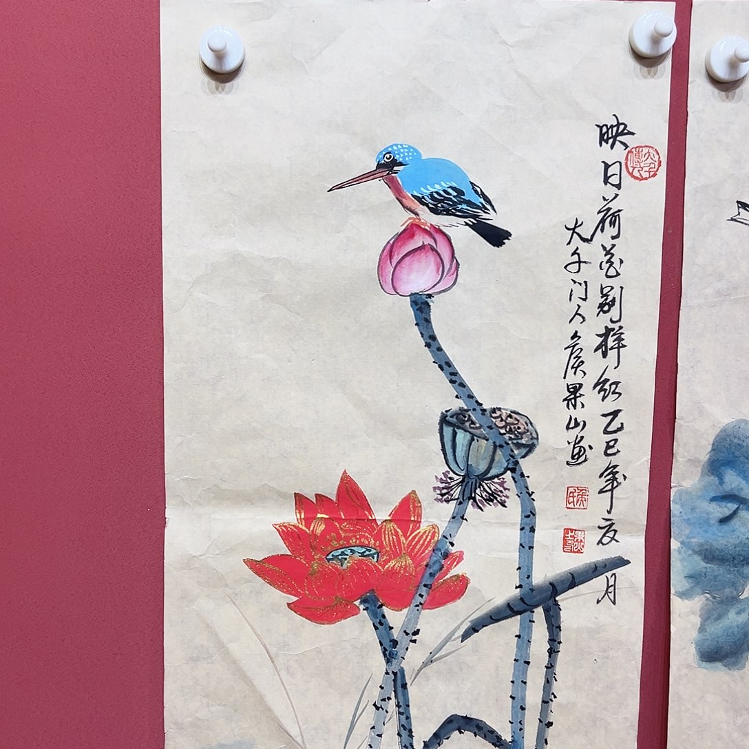 国画侯果山亲笔手绘国画作品慧