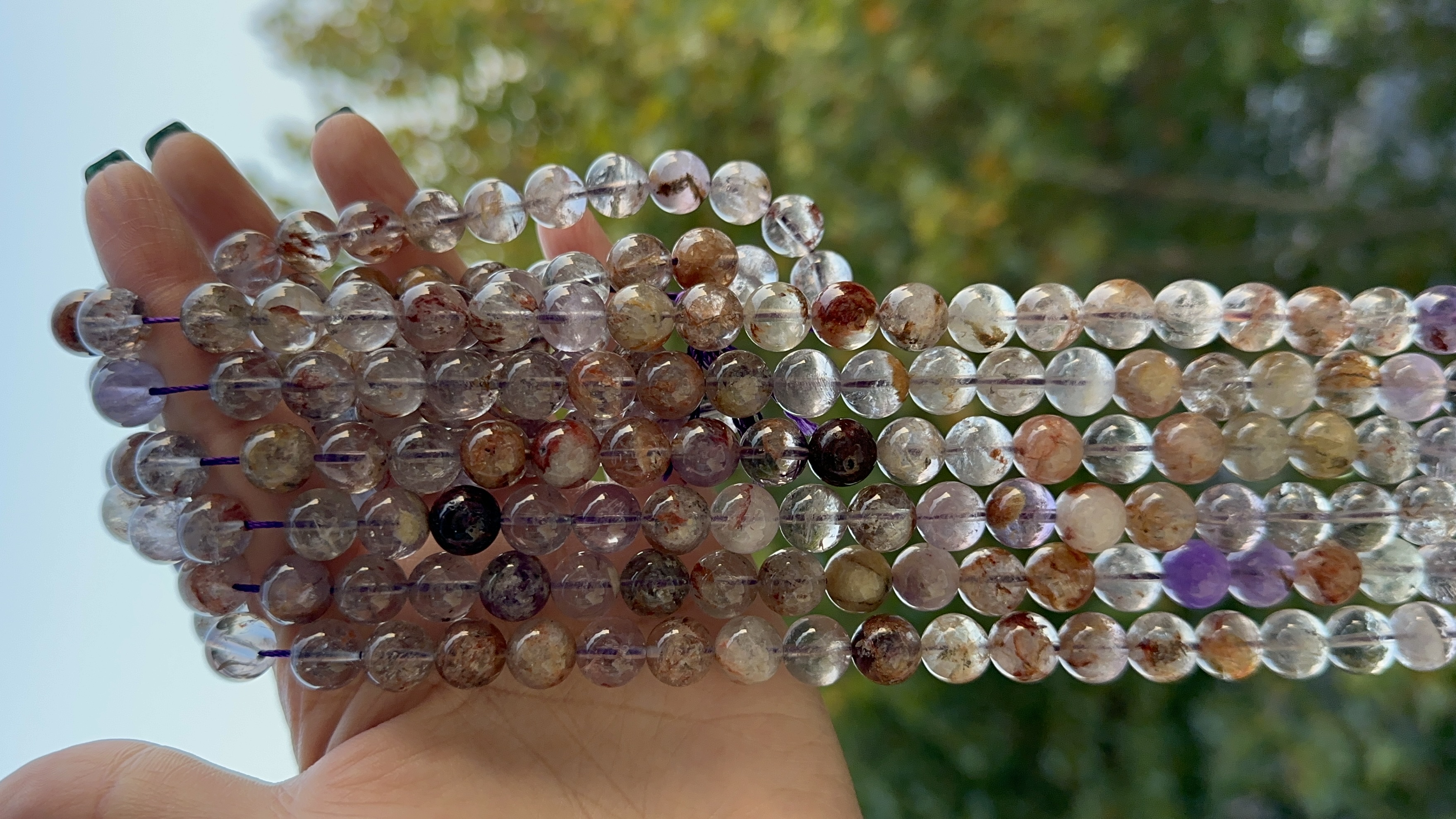 紫幽灵 水晶半成品DIY散珠串珠