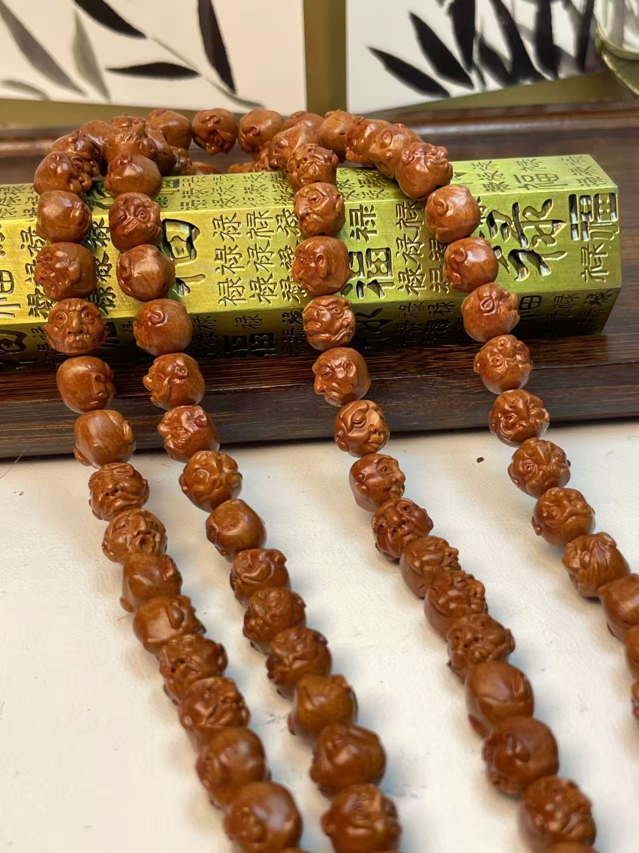 《羽化罗汉108》高山龙纹手工桃核  顺