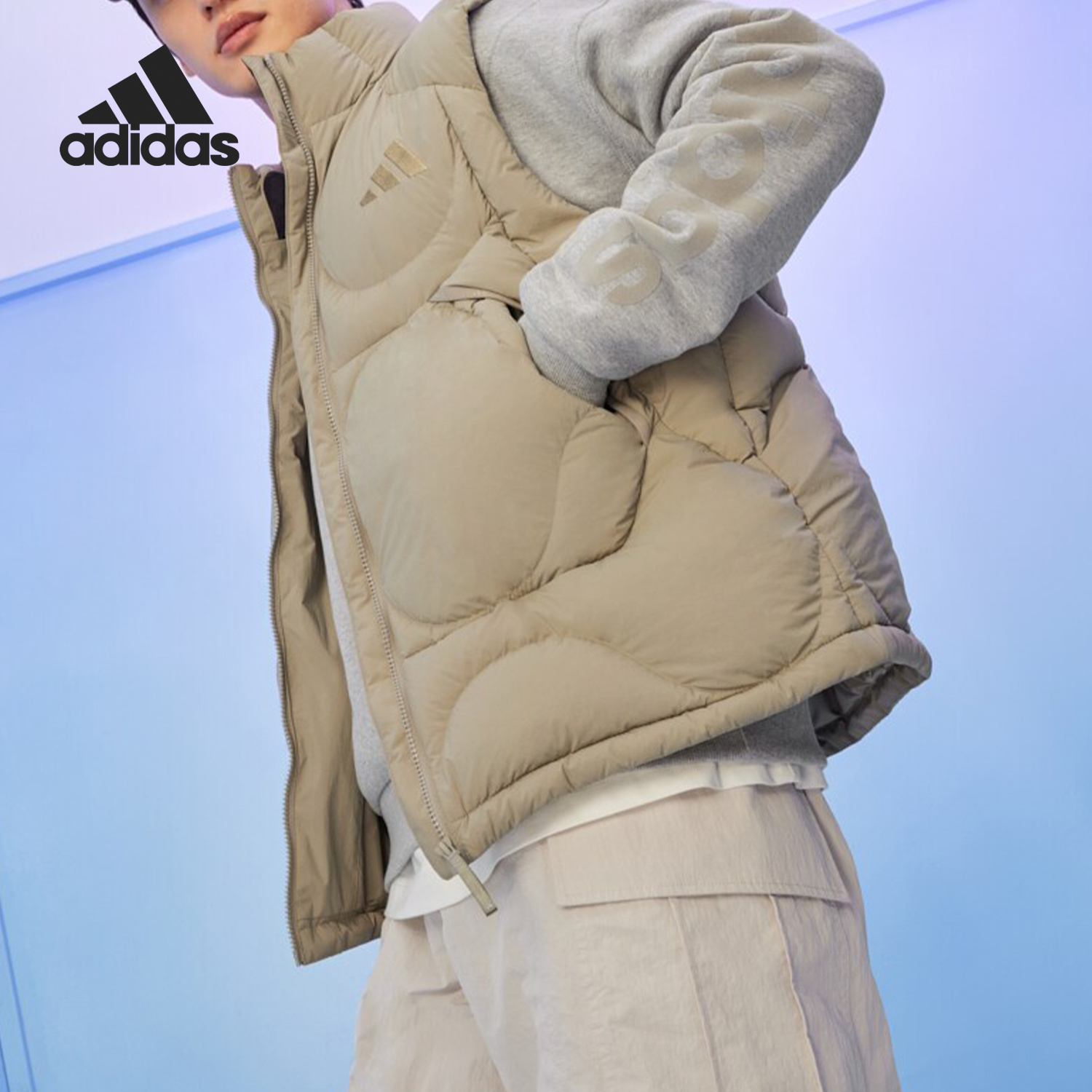 Adidas/阿迪达斯官方正品新款男士抗风保暖休闲羽绒马甲JG5939