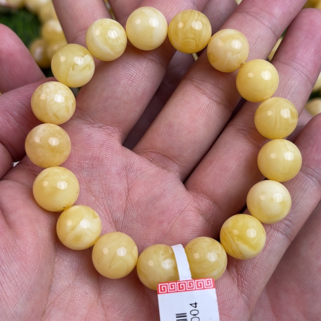 手链琥珀未镶嵌微瑕卡12.5