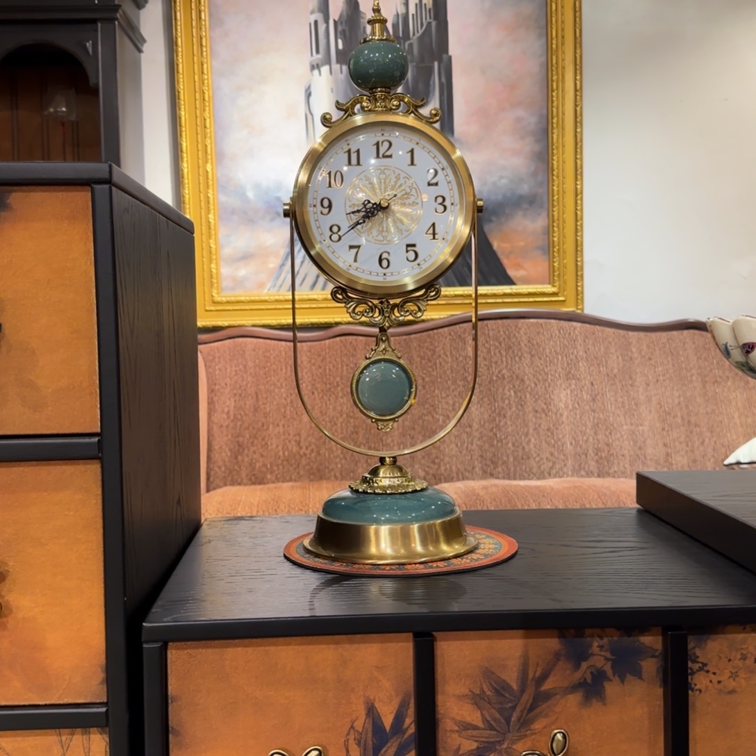 高级美式复古小摆钟