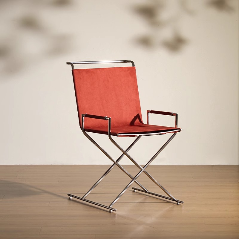 中古风餐椅家用餐桌餐椅家用2024新款不锈钢舒服久坐椅子靠背椅