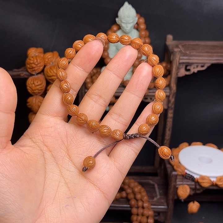 楠***兮桃核手串小龙纹手串