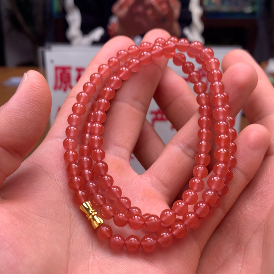 南红玛瑙小庄冰粉单圈6+㎜未镶嵌24126-22