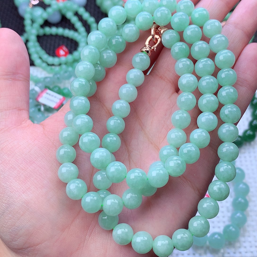 翡翠未镶嵌毛衣链卡8.8