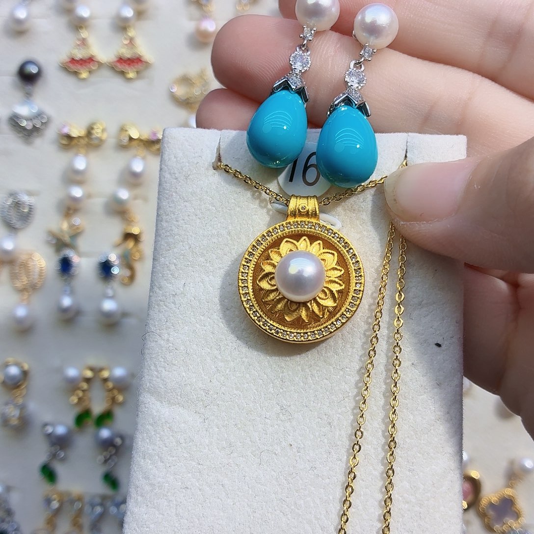 心***梁耳饰合金淡水珍珠