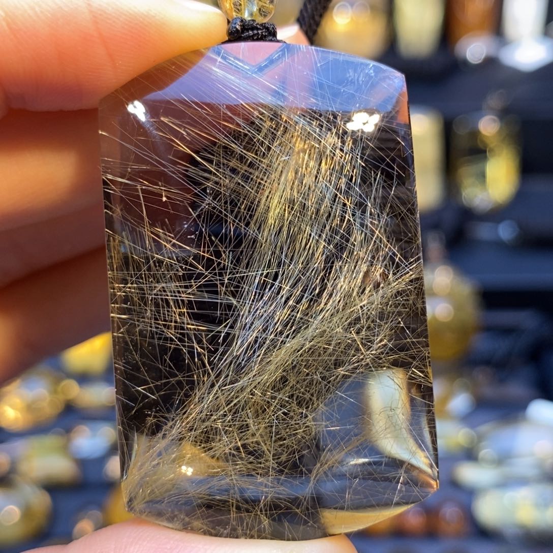 水晶颈饰未镶嵌金发晶无事牌