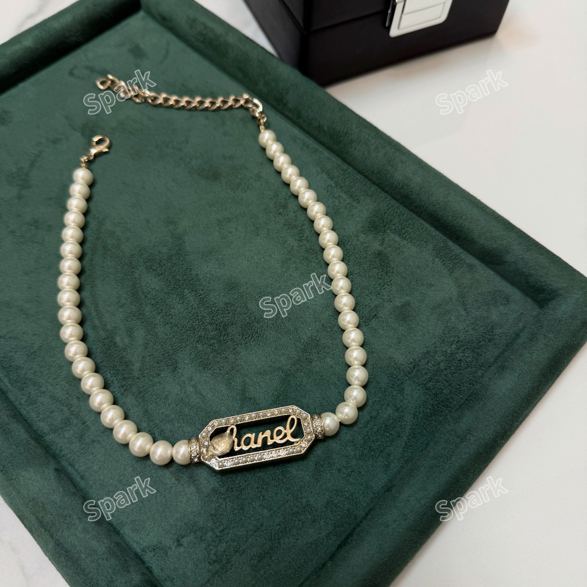 铜合金合成锆石项链 25S C 珠珠 签名 项链 KK113/KK120