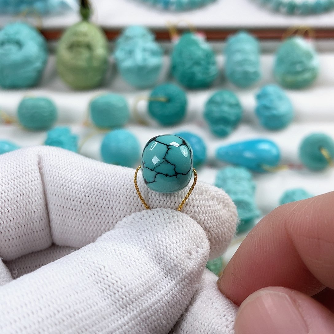 绿松石车挂未镶嵌直径12.3