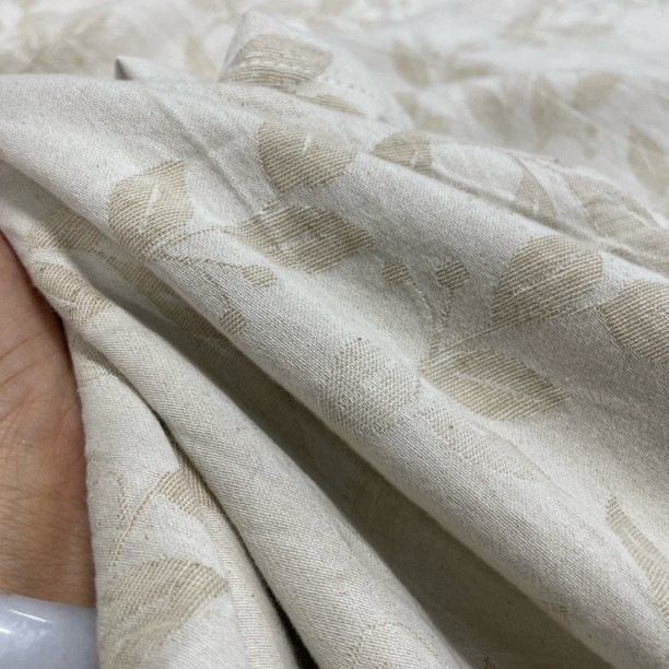 （陌上花开双人被罩200✕230）天然棉麻原色提花被罩简约舒适透气