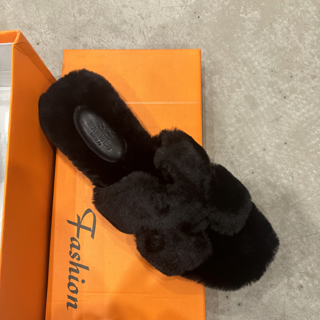 圆头防滑休闲镂空一字拖黑色时尚女鞋女士321-10